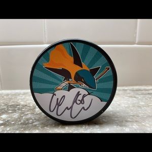 San Jose Sharks Melker Karlsson Autographed Puck
